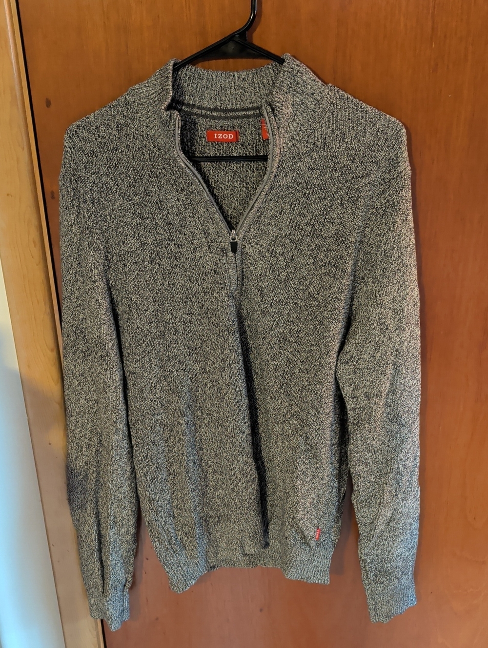 Izod Men's Heather Gray Zip-Up Sweater